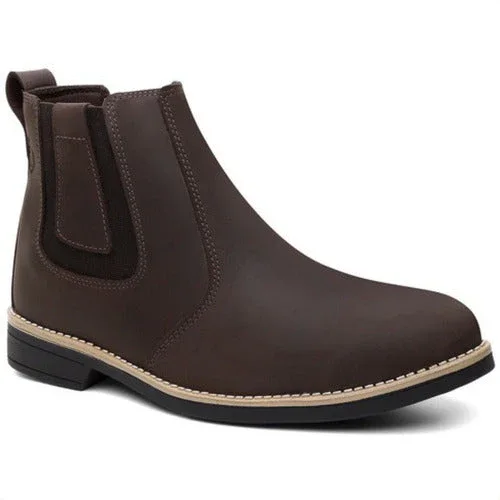 Bota Botina Masculina Chelsea 100% Couro Palmilhas De Gel