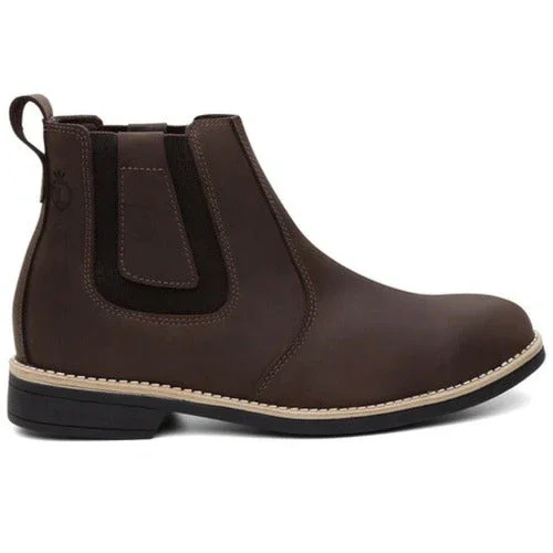 Bota Botina Masculina Chelsea 100% Couro Palmilhas De Gel