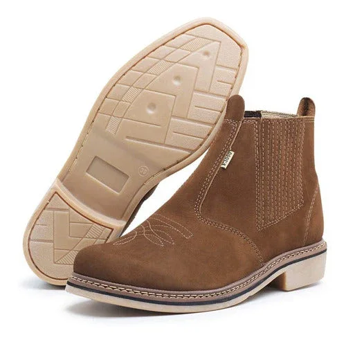 Bota Botina Tradicional Couro Bovino Palmilha De Couro