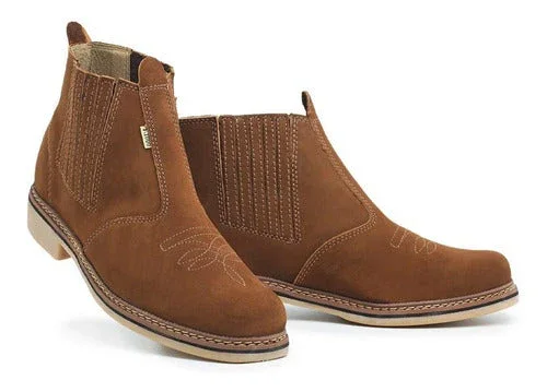 Bota Botina Tradicional Couro Bovino Palmilha De Couro