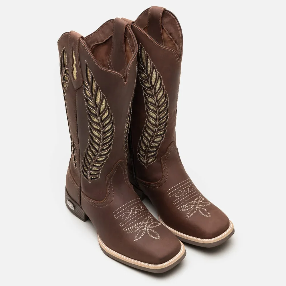 Bota Feminina Texana Glitter Crase Horse