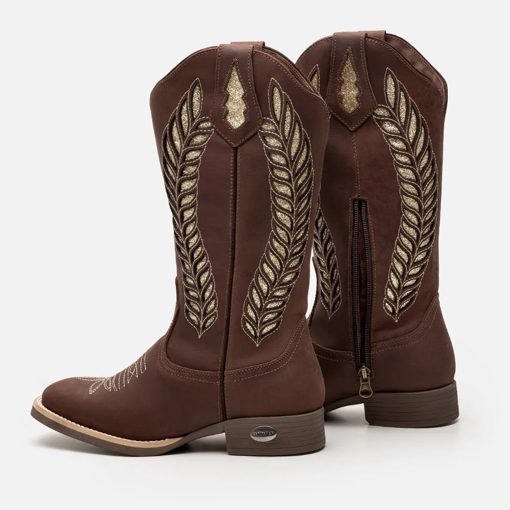 Bota Feminina Texana Glitter Crase Horse