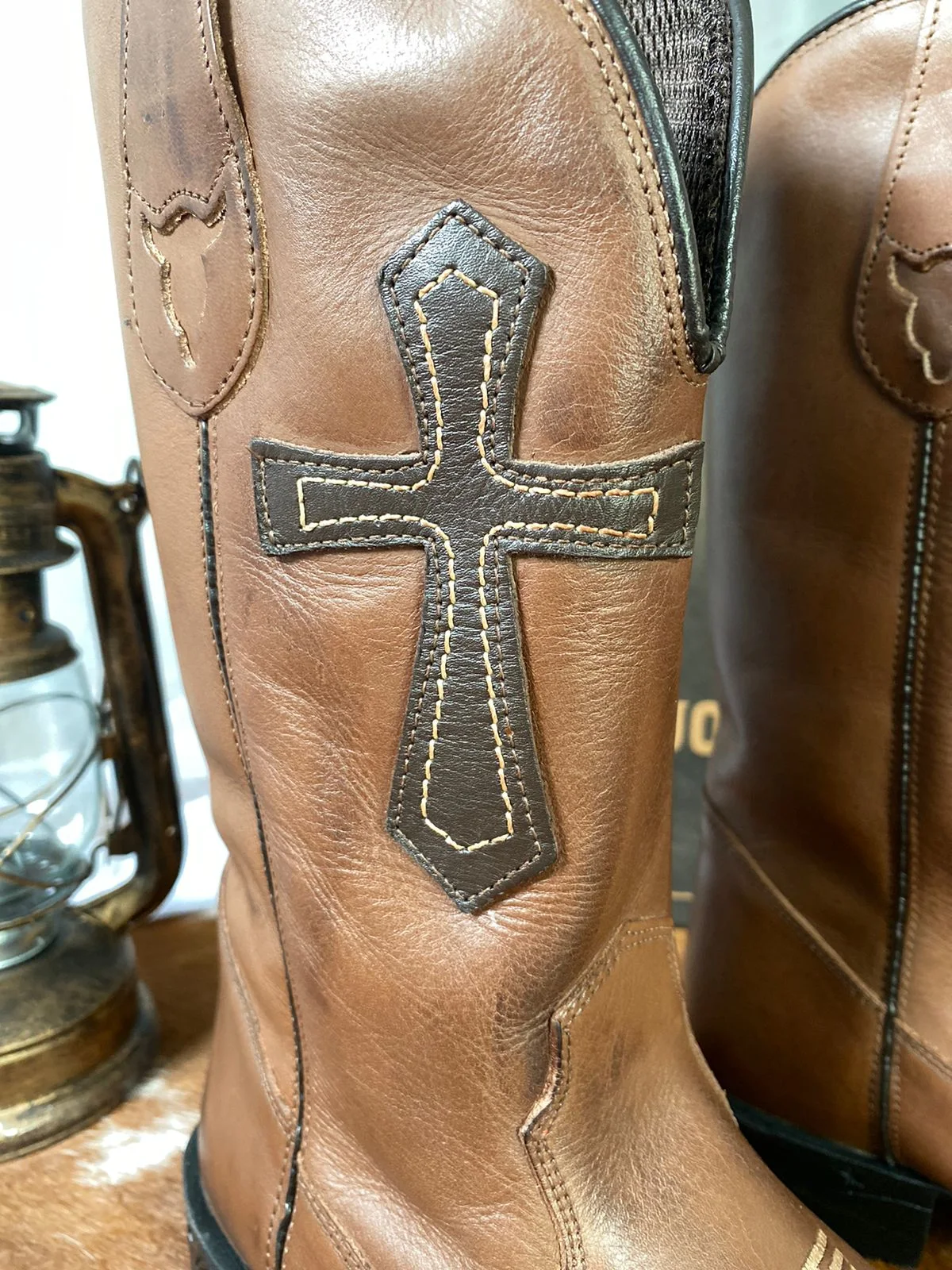 Bota Texana Cano Longo Masculina, Cruz