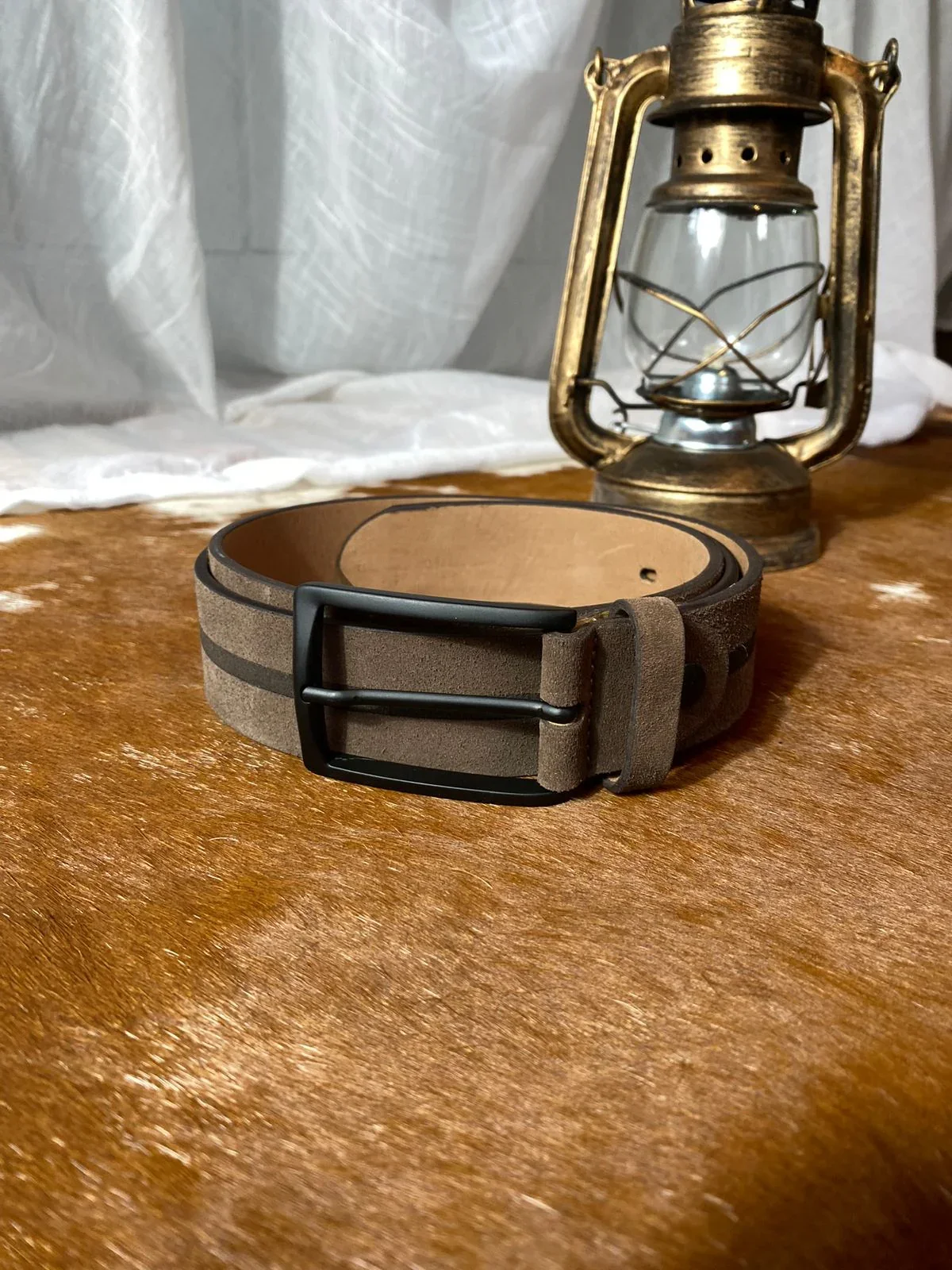 Cinta Masculina Couro Camurça