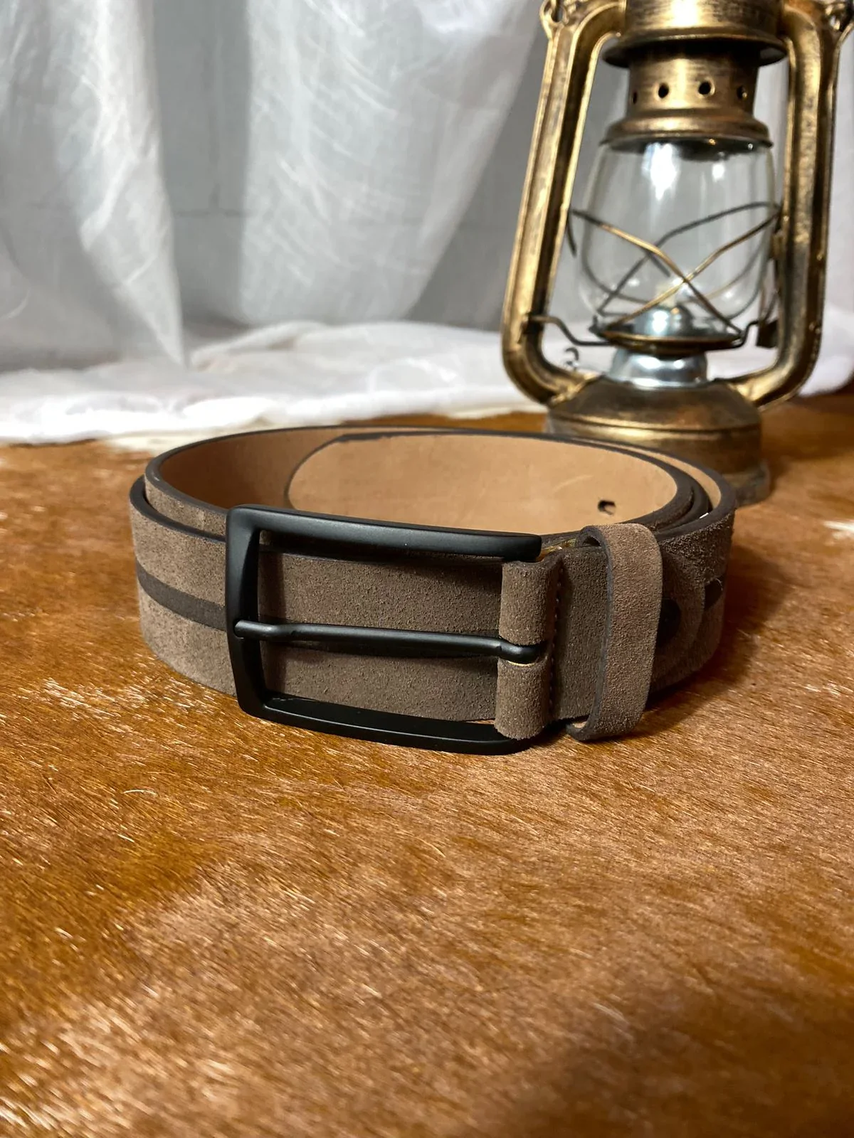 Cinta Masculina Couro Camurça