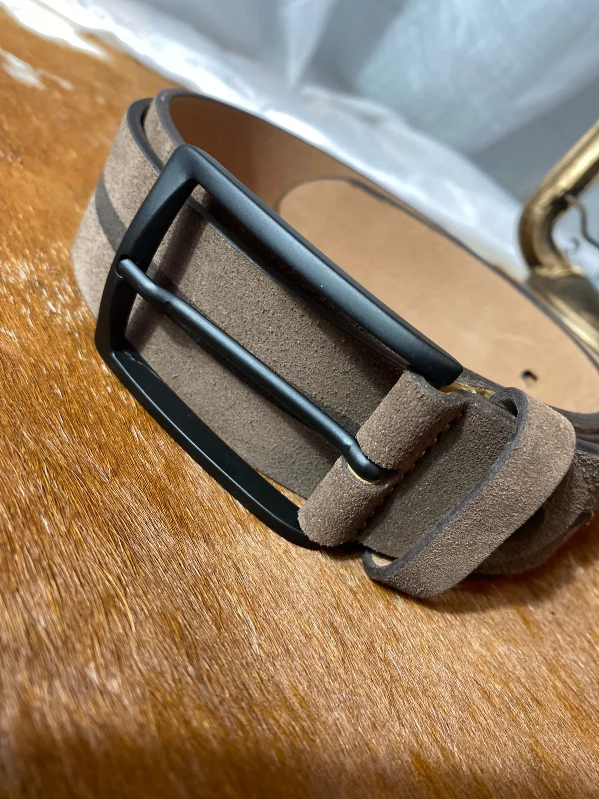 Cinta Masculina Couro Camurça