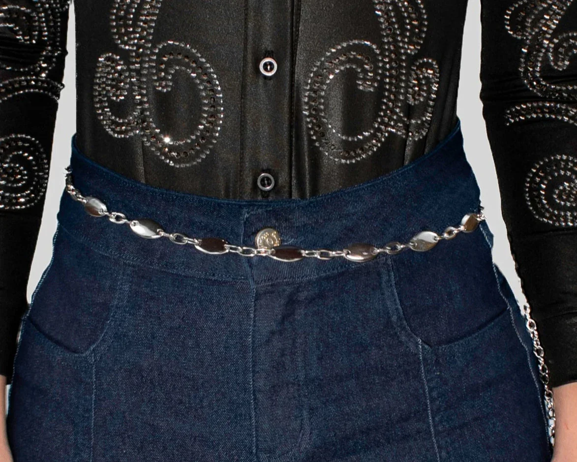 Cinto Correntinha Dourado e Prata